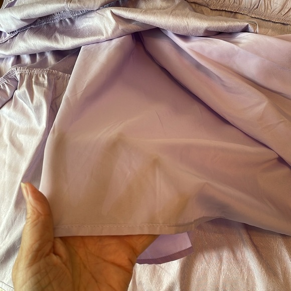 Lavender Midi Shirt Dress Large Pants Store NWT Ruffled Button Front Collared - Picture 8 of 9